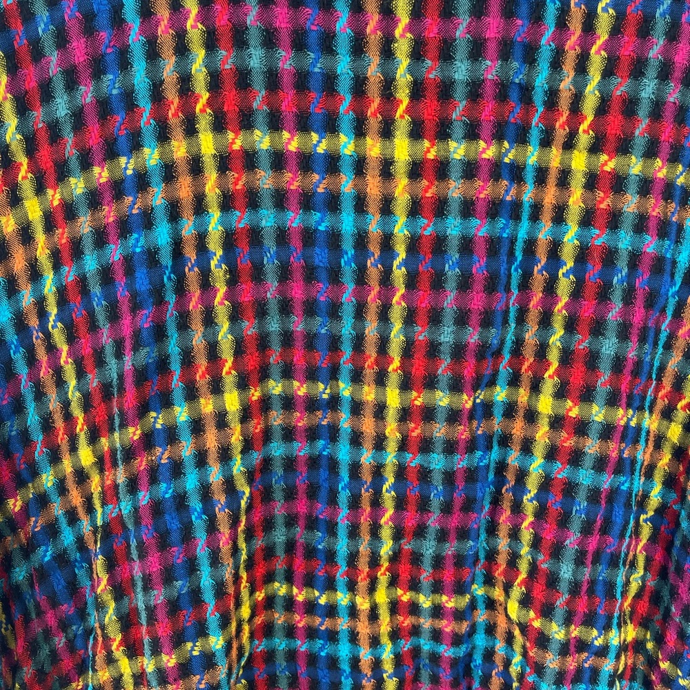 Colored Patchwork Jacket With Black Buttons (Fits… - image 4